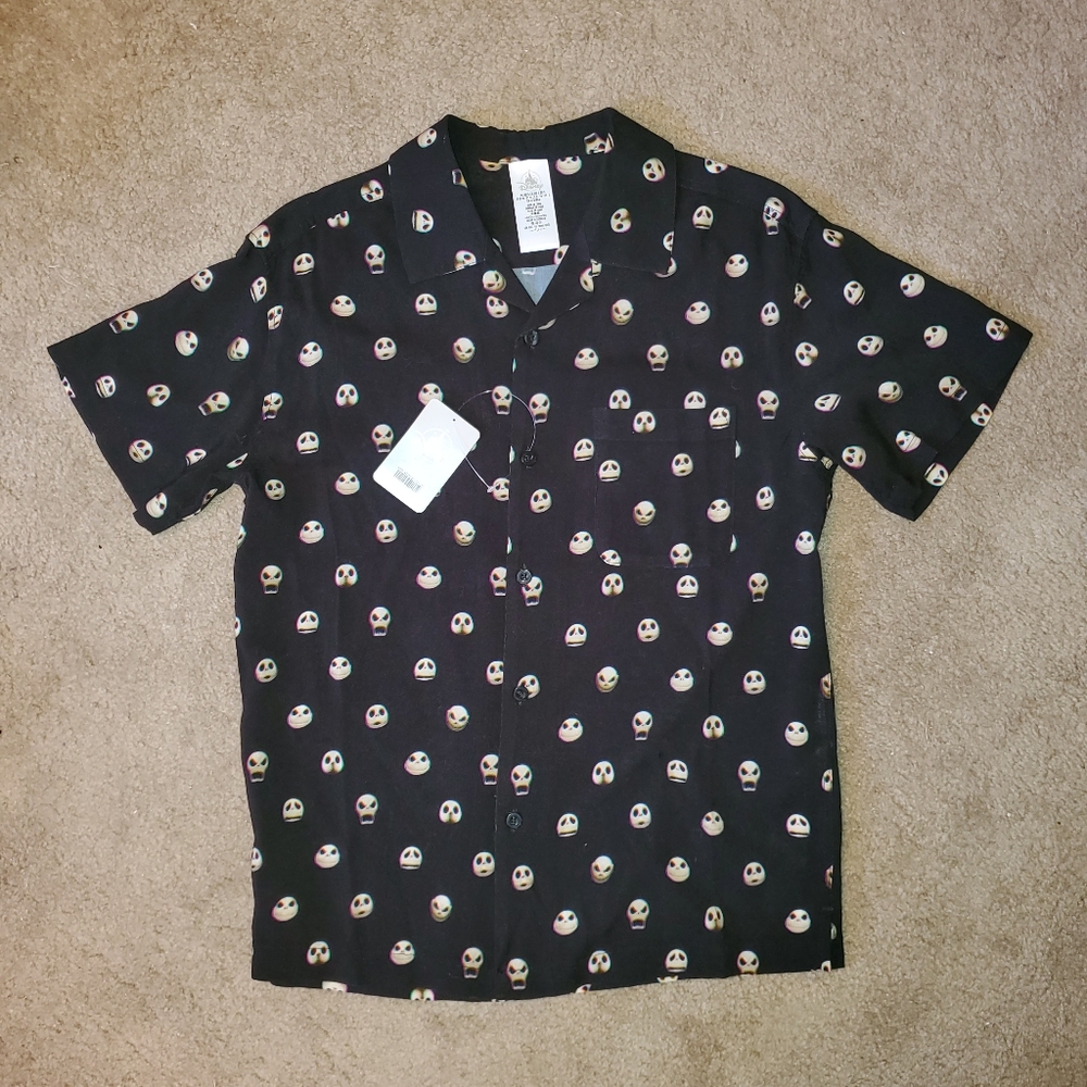 NWT Disney Jack Skellington Button Up Shirt Sz Small